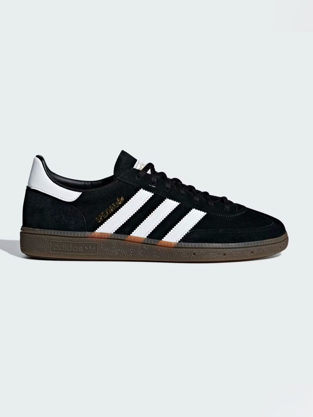 Adidas Handball Spezial W7.5/M6.5 Black Suede Sneakers